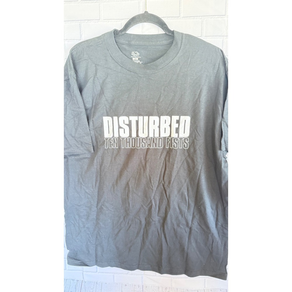 Disturbed Ten Thousand Fists Band Tee Black Fruit of the Loom Mens Large Shirt